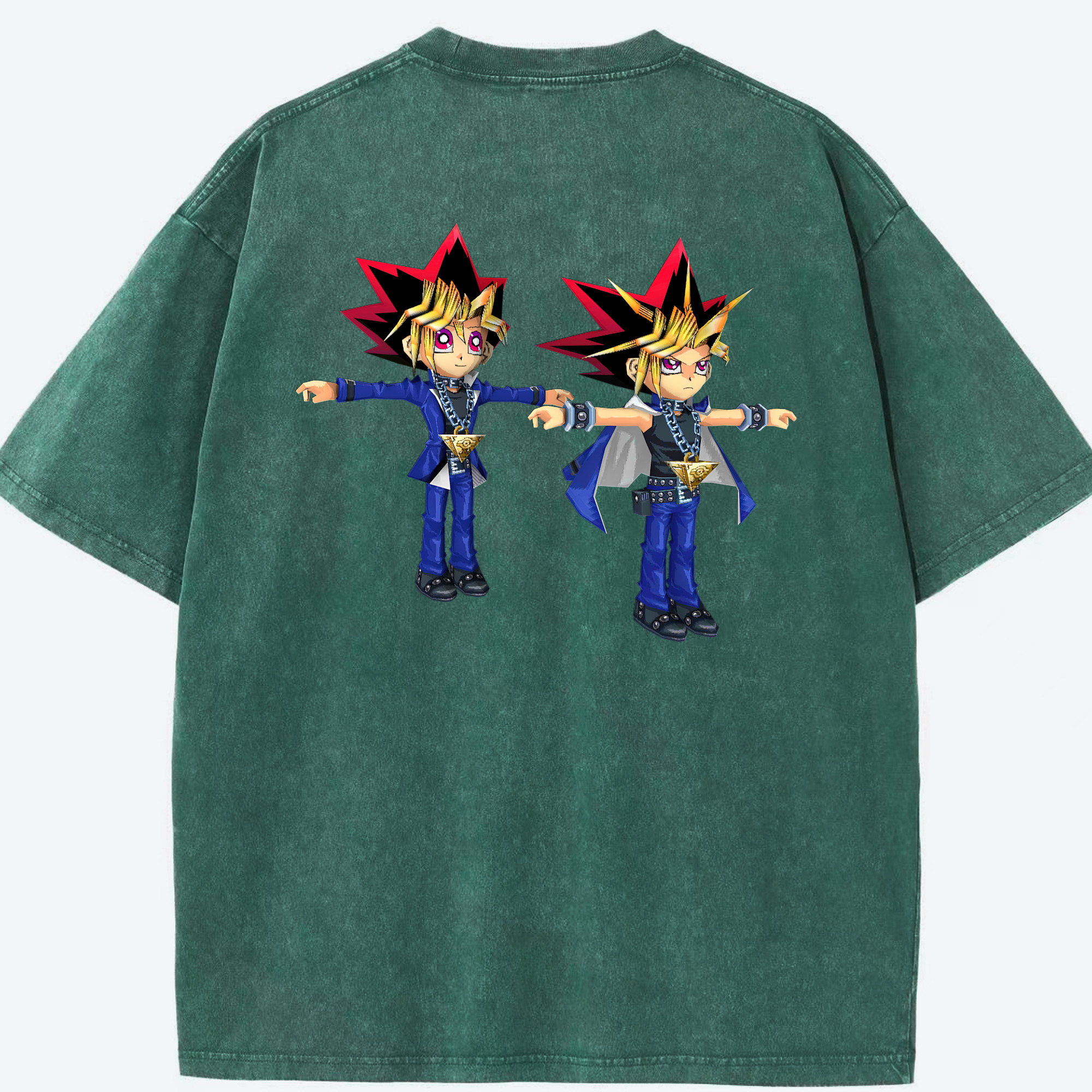 （画像用） 遊☆戯☆王 Yu-Gi-Oh! 綿100% ヴィンテージ風 半袖Tシャツ（背面プリント）